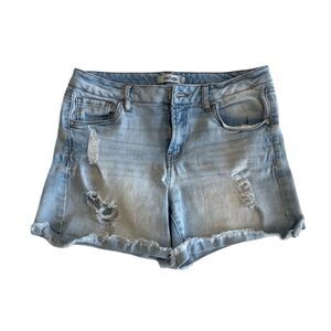 Refuge Jean Shorts Womens Size 4 Blue Distressed Western Coastal Cowgirl Preppy‎